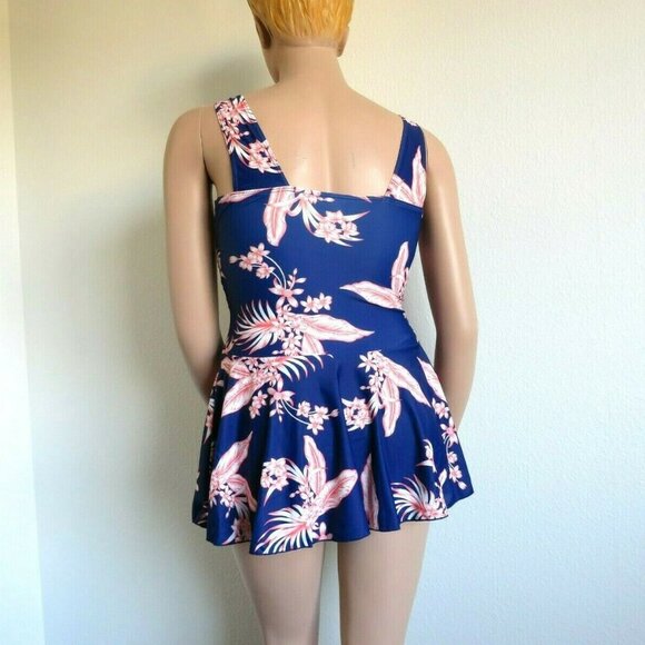 Tummy Control Swimdress 2 Piece Swimwear with Flared Skirt Bathing Suit Size L - Picture 5 of 6
